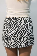 black and white animal print skirt