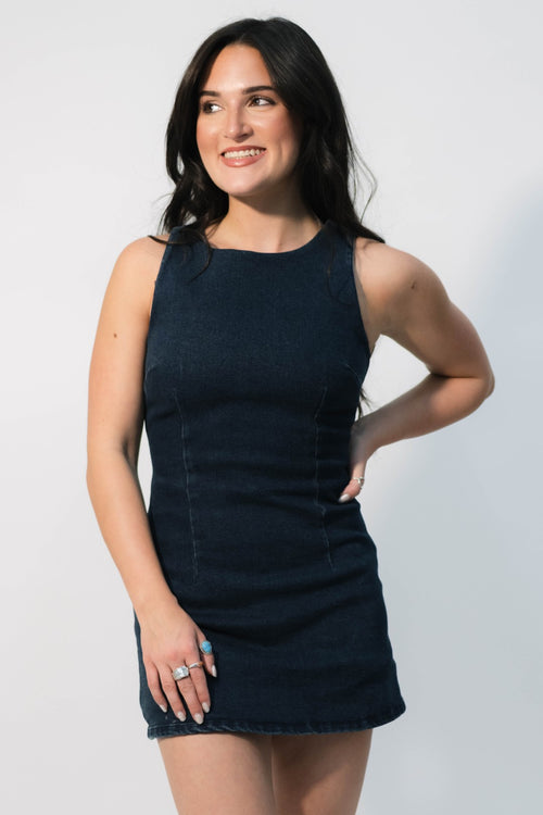 denim mini romper
