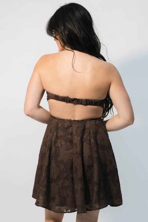 chocolate brown party dress