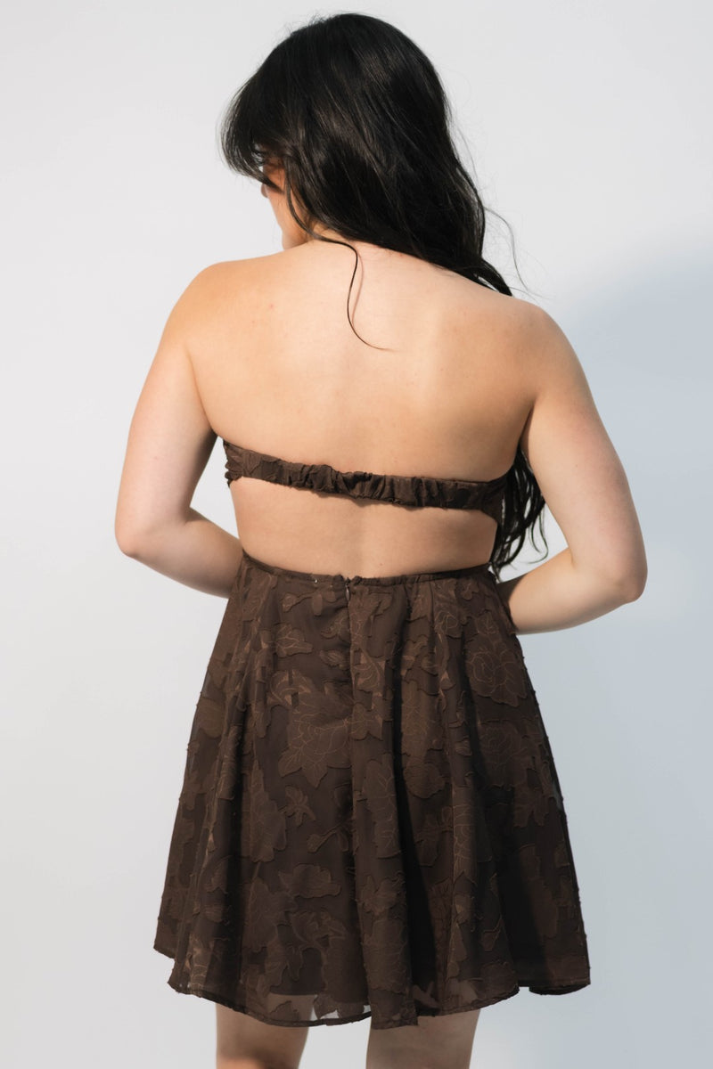 chocolate brown party dress