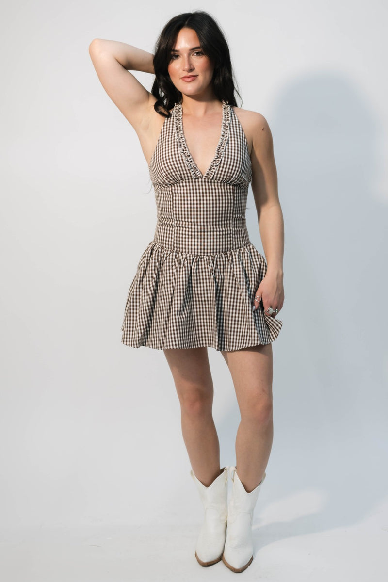 fall gingham romper