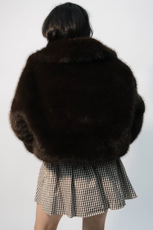 brown fluffy winter jacket