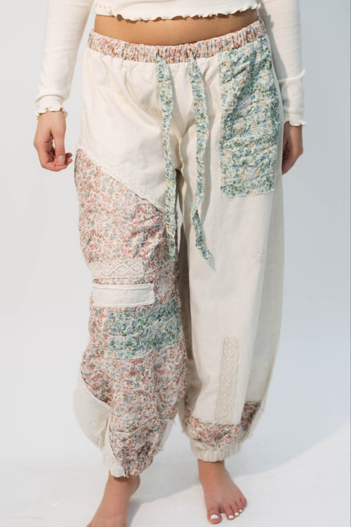 floral patch joggers