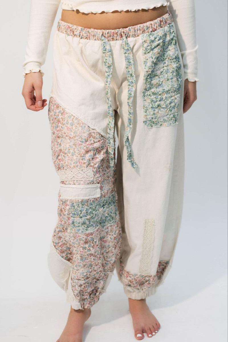 floral patch joggers