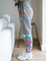 Sequined and embroidered heart joggers