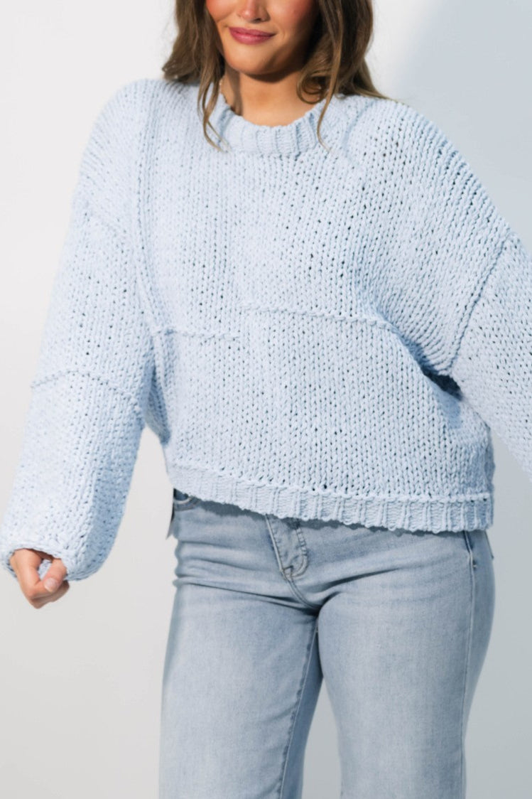 soft blue cozy knit