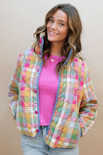 cotton colorful plaid quilt jacket