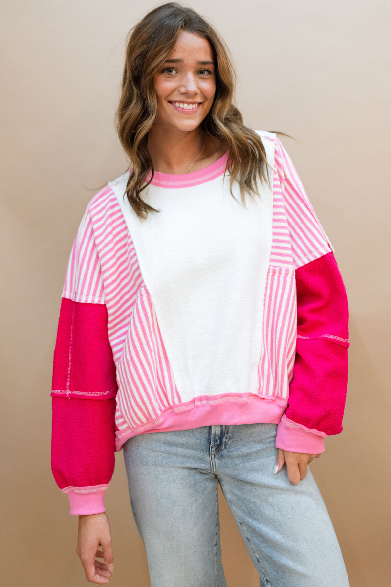 cute pink terry sweatshirt