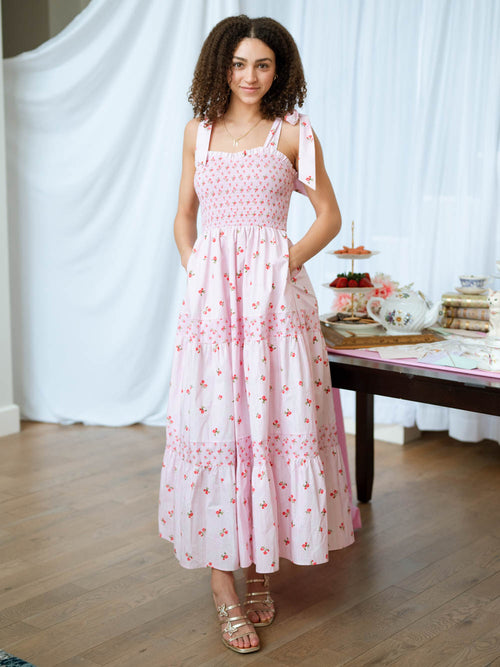 pink floral maxi dress