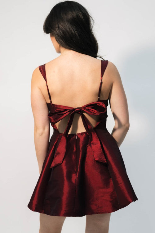 open back bow dress