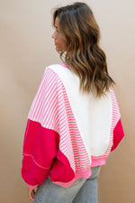 oversize white pink sweatshirt