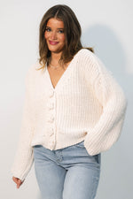 floral button sweater