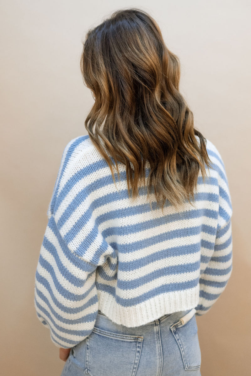 Gillian Cropped Sweater - Blue