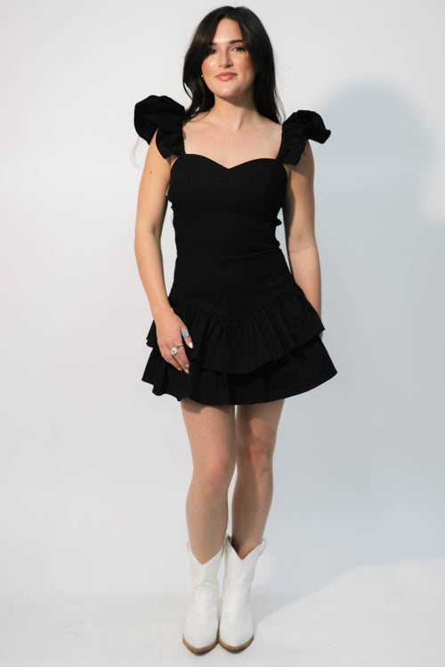 flirty black mini outfit