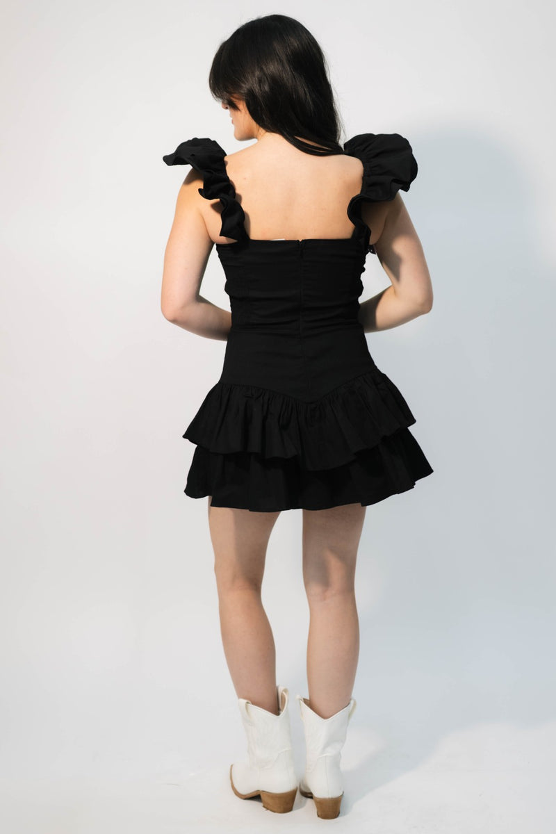 feminine black romper outfit