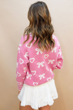 cute pink heart and bow sweater for valentines day