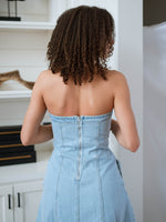 denim dress with structured bodice