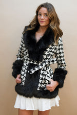 Lalita Houndstooth Coat - Black