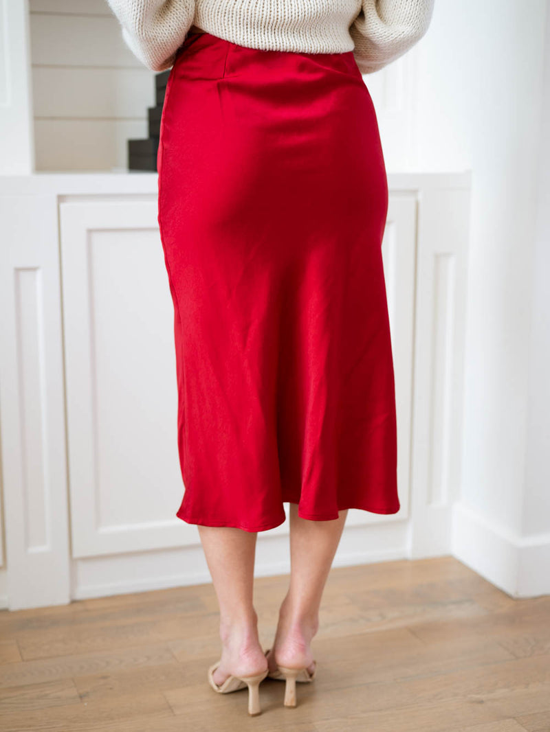 Sophisticated red cocktail skirt