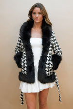 Lalita Houndstooth Coat - Black