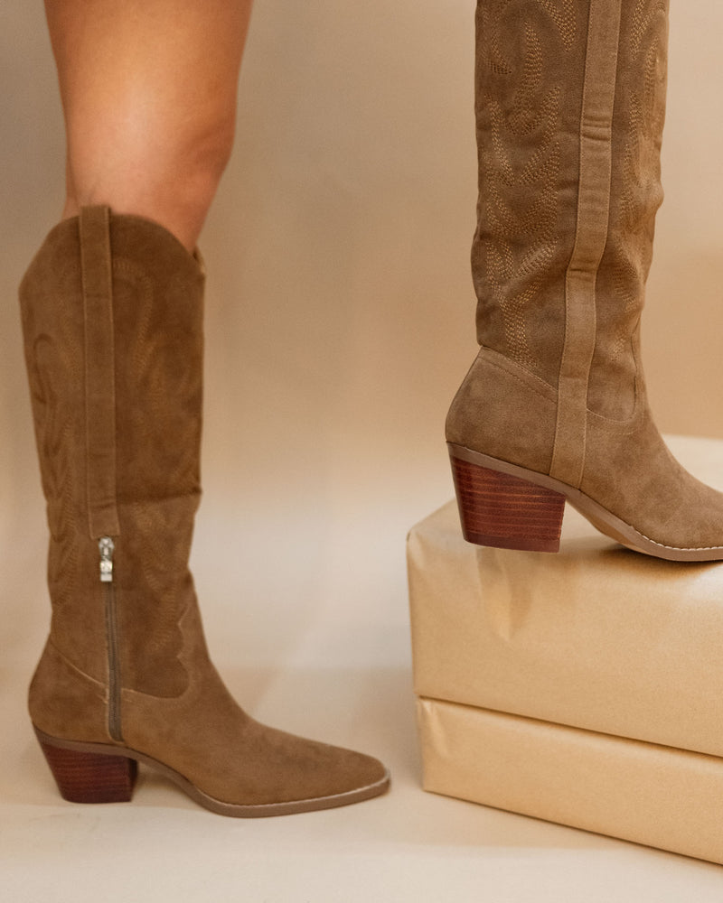 Jessie Suede Boots - Brown