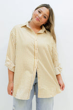 Stripe Collar Button Up Shirt