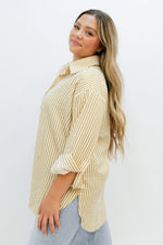 Stripe Collar Button Up Shirt