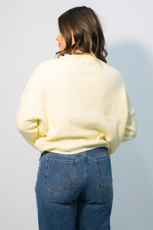 pastel yellow button up cardigan sweater