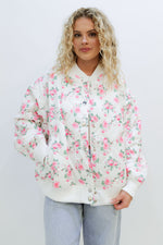 Fancy Floral Bomber Quilted Jacket