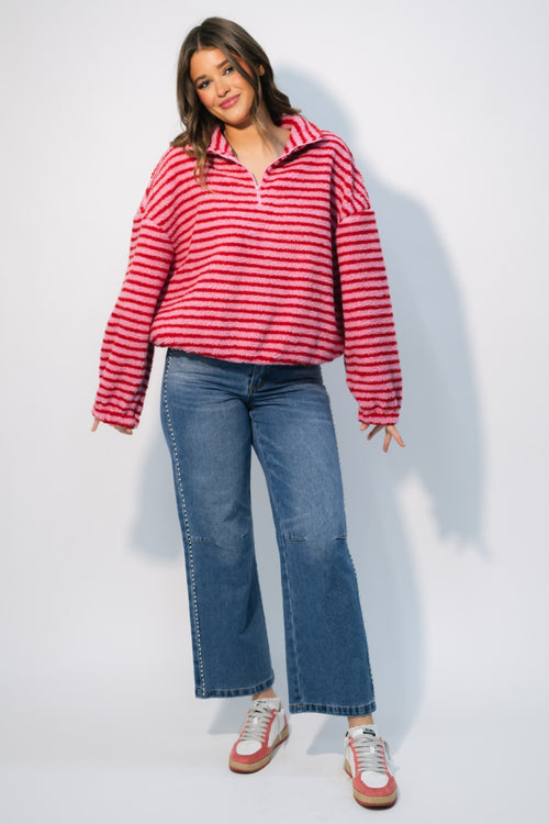 women’s half zip sherpa sweater