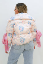 Floral Marshmallow Puffer Jacket - Pink