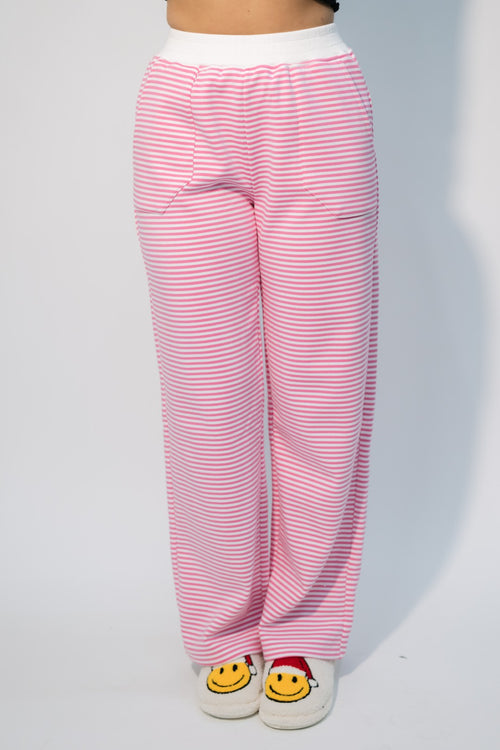 pink striped sweatpants women