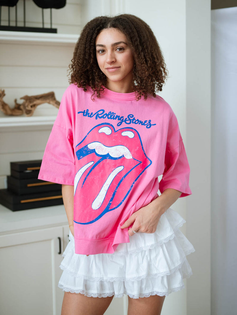 Modern pink band graphic tee