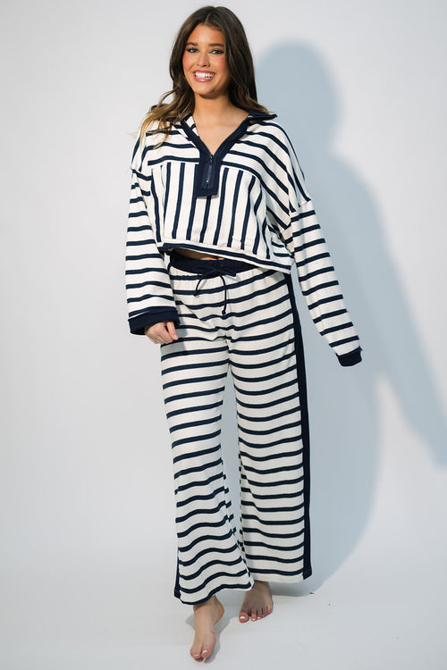 nautical stripe loungewear set