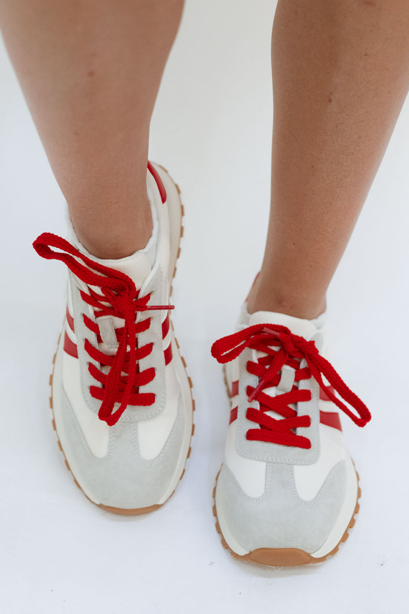 gum bottom shoes, simple tennis shoe, red sneakers 