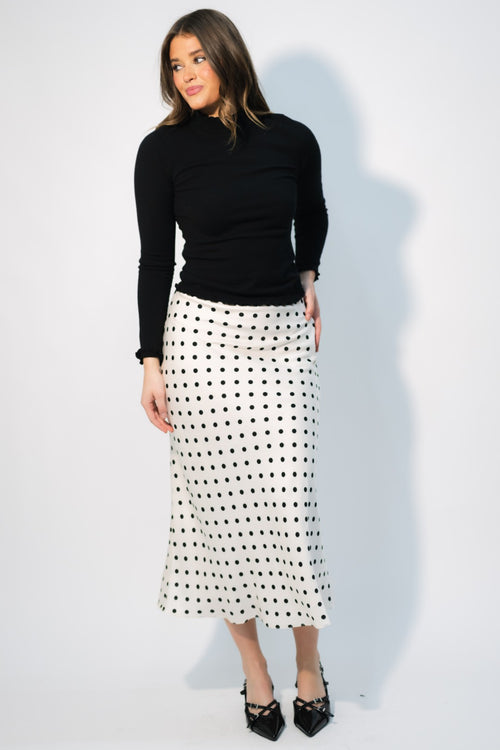 vintage inspired polka dot skirt