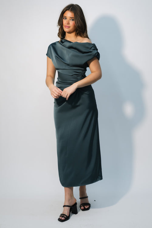 satin midi dress for special occasions