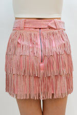 Cowgirl-inspired pink skirt