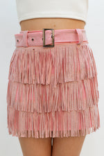 Trendy festival concert fringe skirt