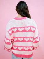 Spring heart pattern pullover