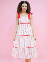 Valentine's Day dress with ribbon ties