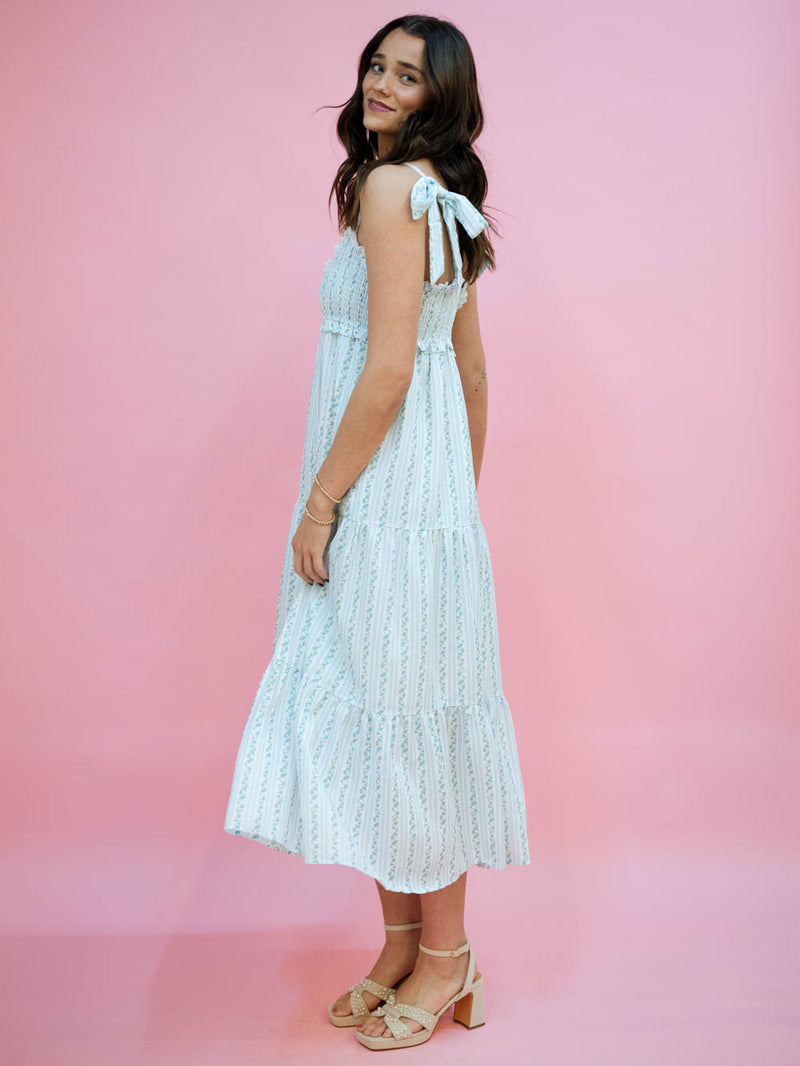 Baby blue spring maxi with shoulder ties