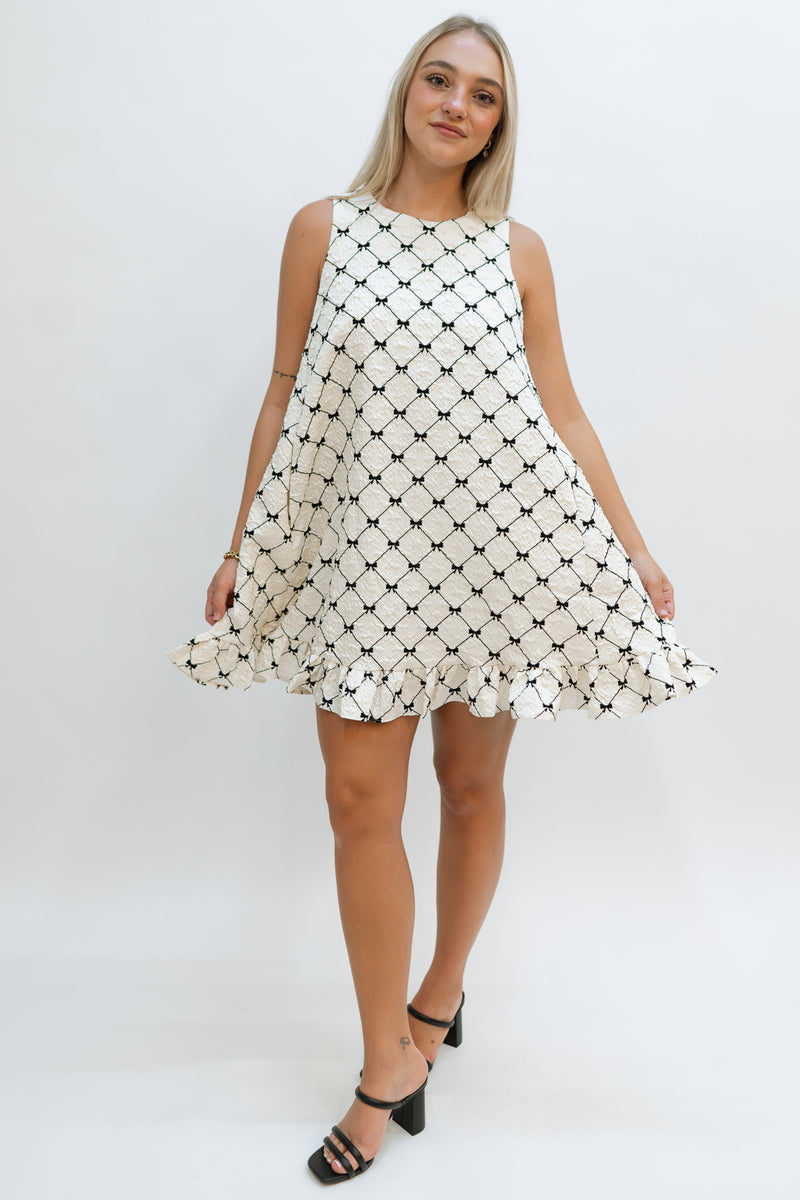 retro mod inspired ruffle dress