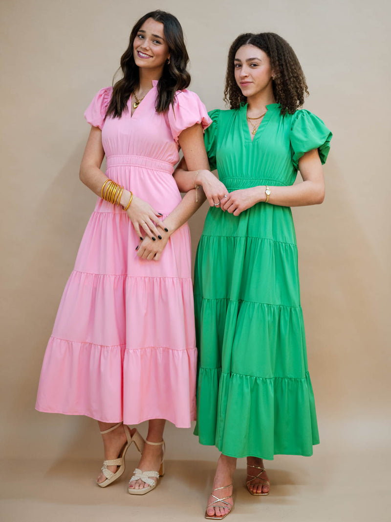 Spring garden party puff sleeve dresses