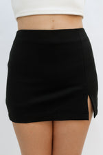 black classic fitted mini skort