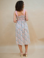 Spring garden party dress with adjustable straps