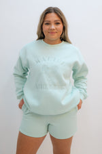 Love Okie Mint Coastal Shorts with Malibu Athletics Sweatshirts