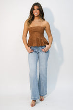 Celine Suede Tube Top - Ginger