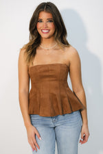 Celine Suede Tube Top - Ginger
