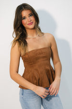 Celine Suede Tube Top - Ginger